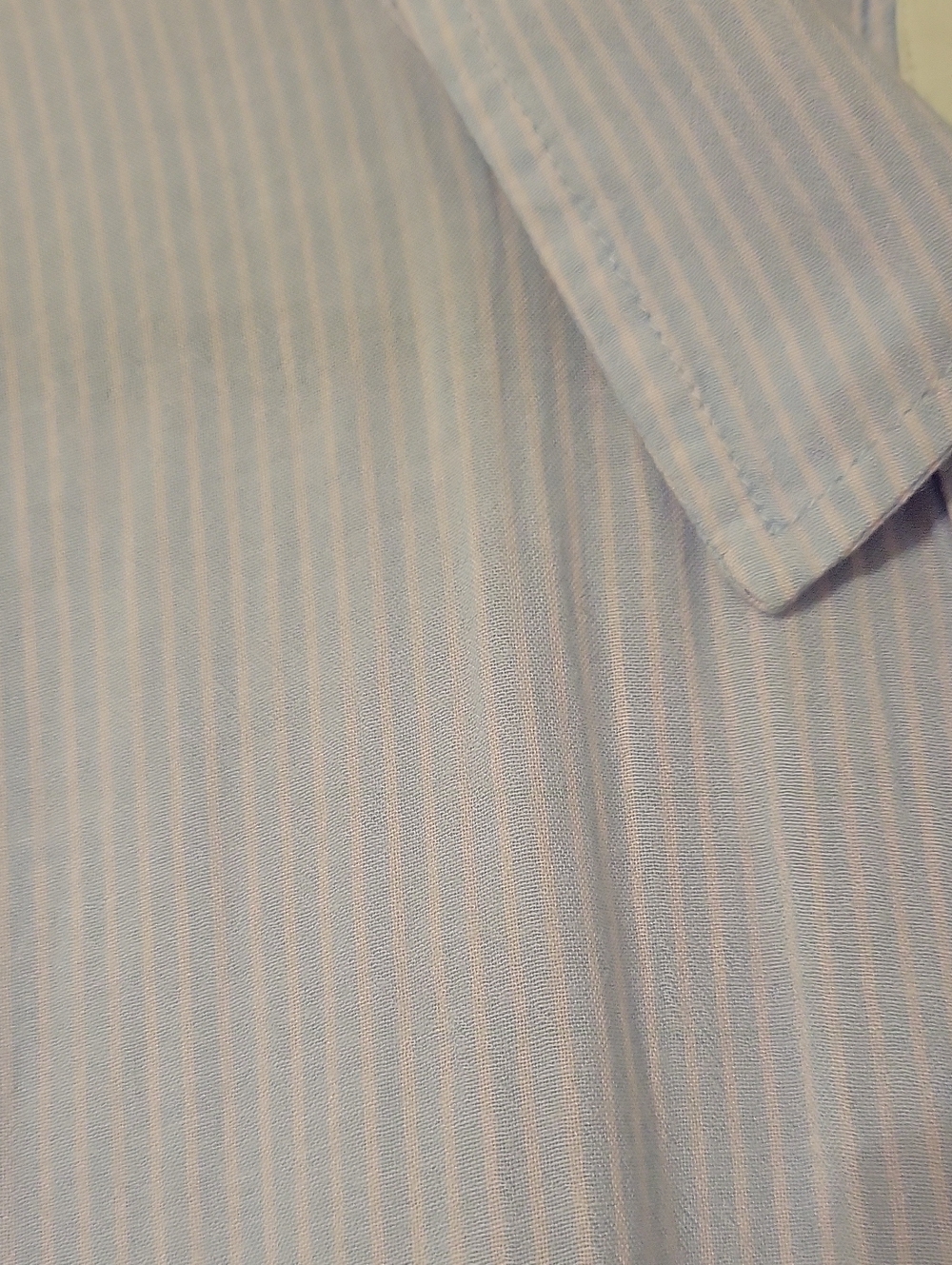 American Eagle Lightweight, Powder Blue w/Pink Stripe, Button Down Shirt | Large